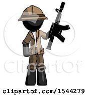 Poster, Art Print Of Black Explorer Ranger Man Holding Automatic Gun