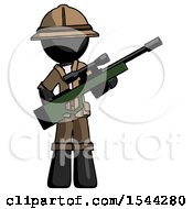 Poster, Art Print Of Black Explorer Ranger Man Holding Sniper Rifle Gun