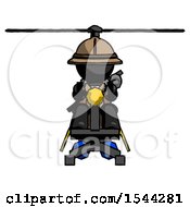 Black Explorer Ranger Man Flying In Gyrocopter Front View
