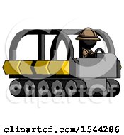 Poster, Art Print Of Black Explorer Ranger Man Driving Amphibious Tracked Vehicle Side Angle View