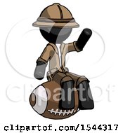 Poster, Art Print Of Black Explorer Ranger Man Sitting On Giant Football