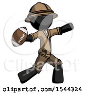 Black Explorer Ranger Man Throwing Football