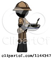 Poster, Art Print Of Black Explorer Ranger Man Holding Noodles Offering To Viewer