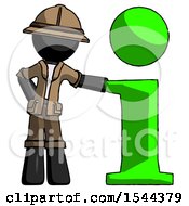 Black Explorer Ranger Man With Info Symbol Leaning Up Against It