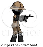 Poster, Art Print Of Black Explorer Ranger Man Shooting Automatic Assault Weapon