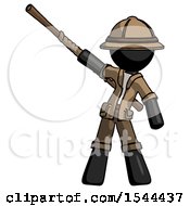 Poster, Art Print Of Black Explorer Ranger Man Bo Staff Pointing Up Pose