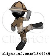 Black Explorer Ranger Man Kick Pose