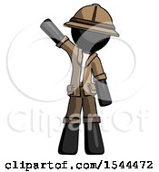 Poster, Art Print Of Black Explorer Ranger Man Waving Emphatically With Right Arm