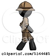 Poster, Art Print Of Black Explorer Ranger Man Walking Right Side View