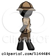 Poster, Art Print Of Black Explorer Ranger Man Walking Away Direction Left View