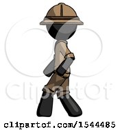 Poster, Art Print Of Black Explorer Ranger Man Walking Left Side View