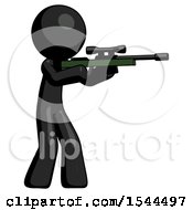 Poster, Art Print Of Black Design Mascot Man Shooting Sniper Rifle