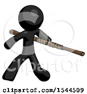 Poster, Art Print Of Black Design Mascot Man Bo Staff Action Hero Kung Fu Pose