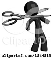 Poster, Art Print Of Black Design Mascot Man Scissor Beheading Office Worker Execution