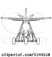 Poster, Art Print Of Sketch Design Mascot Man In Ultralight Aircraft Front View