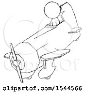 Poster, Art Print Of Sketch Design Mascot Man In Geebee Stunt Plane Descending View