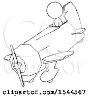 Poster, Art Print Of Sketch Design Mascot Woman In Geebee Stunt Plane Descending View