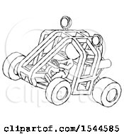 Poster, Art Print Of Sketch Design Mascot Woman Riding Sports Buggy Side Top Angle View