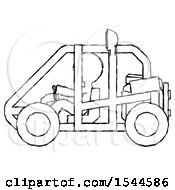 Poster, Art Print Of Sketch Design Mascot Man Riding Sports Buggy Side View