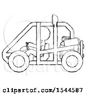 Poster, Art Print Of Sketch Design Mascot Woman Riding Sports Buggy Side View
