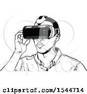 Poster, Art Print Of Man Wearing Virtual Reality Goggles