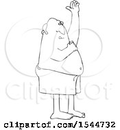 Poster, Art Print Of Lineart Man Applying Deodorant After A Shower