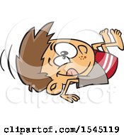 Clipart Of A Cartoon Brunette White Boy Performing A Forward Roll Royalty Free Vector Illustration
