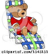 Poster, Art Print Of Teddy Bear Relaxing On A Beach Chair