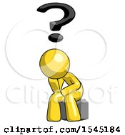 Poster, Art Print Of Yellow Design Mascot Man Thinker Question Mark Concept
