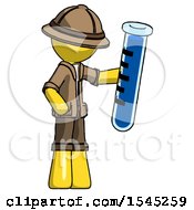 Poster, Art Print Of Yellow Explorer Ranger Man Holding Large Test Tube