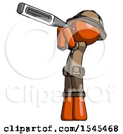 Poster, Art Print Of Orange Explorer Ranger Man Thermometer In Mouth