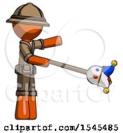 Poster, Art Print Of Orange Explorer Ranger Man Holding Jesterstaff - I Dub Thee Foolish Concept