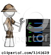 Poster, Art Print Of White Explorer Ranger Man Server Administrator Doing Repairs