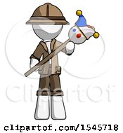 Poster, Art Print Of White Explorer Ranger Man Holding Jester Diagonally