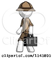 Poster, Art Print Of White Explorer Ranger Man Walking With Briefcase To The Left