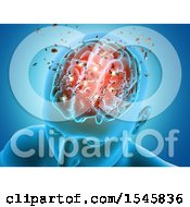 Clipart Of A 3d Man With A Visible Shattering Brain Royalty Free Illustration by KJ Pargeter