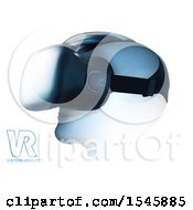 Poster, Art Print Of Head Wearing Virtual Reality Goggles With Text On A White Background