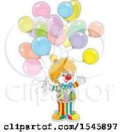 Poster, Art Print Of Clown With Birthday Party Balloons