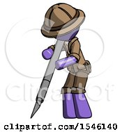Purple Explorer Ranger Man Cutting With Large Scalpel