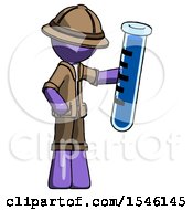 Poster, Art Print Of Purple Explorer Ranger Man Holding Large Test Tube