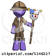 Poster, Art Print Of Purple Explorer Ranger Man Holding Jester Staff
