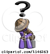 Poster, Art Print Of Purple Explorer Ranger Man Thinker Question Mark Concept