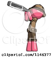 Poster, Art Print Of Pink Explorer Ranger Man Thermometer In Mouth