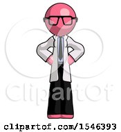 Pink Doctor Scientist Man Hands On Hips