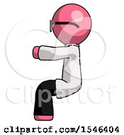 Poster, Art Print Of Pink Doctor Scientist Man Sitting Or Driving Position