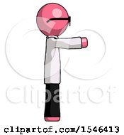 Pink Doctor Scientist Man Pointing Right