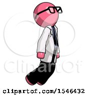 Poster, Art Print Of Pink Doctor Scientist Man Floating Through Air Right