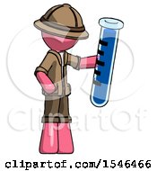 Poster, Art Print Of Pink Explorer Ranger Man Holding Large Test Tube