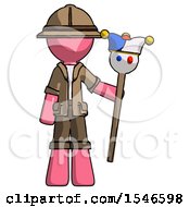 Poster, Art Print Of Pink Explorer Ranger Man Holding Jester Staff