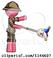 Poster, Art Print Of Pink Explorer Ranger Man Holding Jesterstaff - I Dub Thee Foolish Concept
